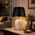 Lampada da tavolo in ceramica bianco crema 35 cm
