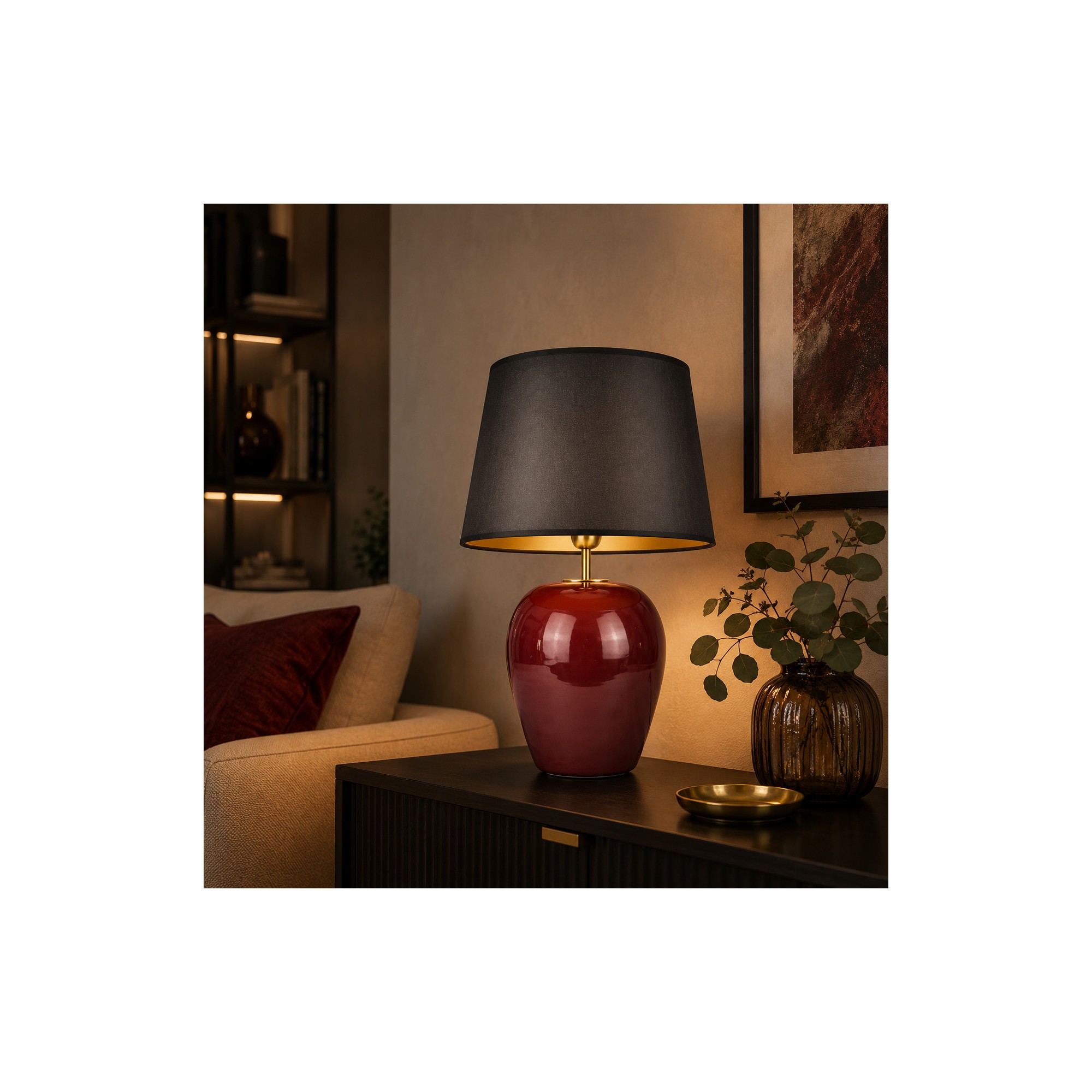 Giulia Grillo Lampada da tavolo in ceramica rossa 35 cm