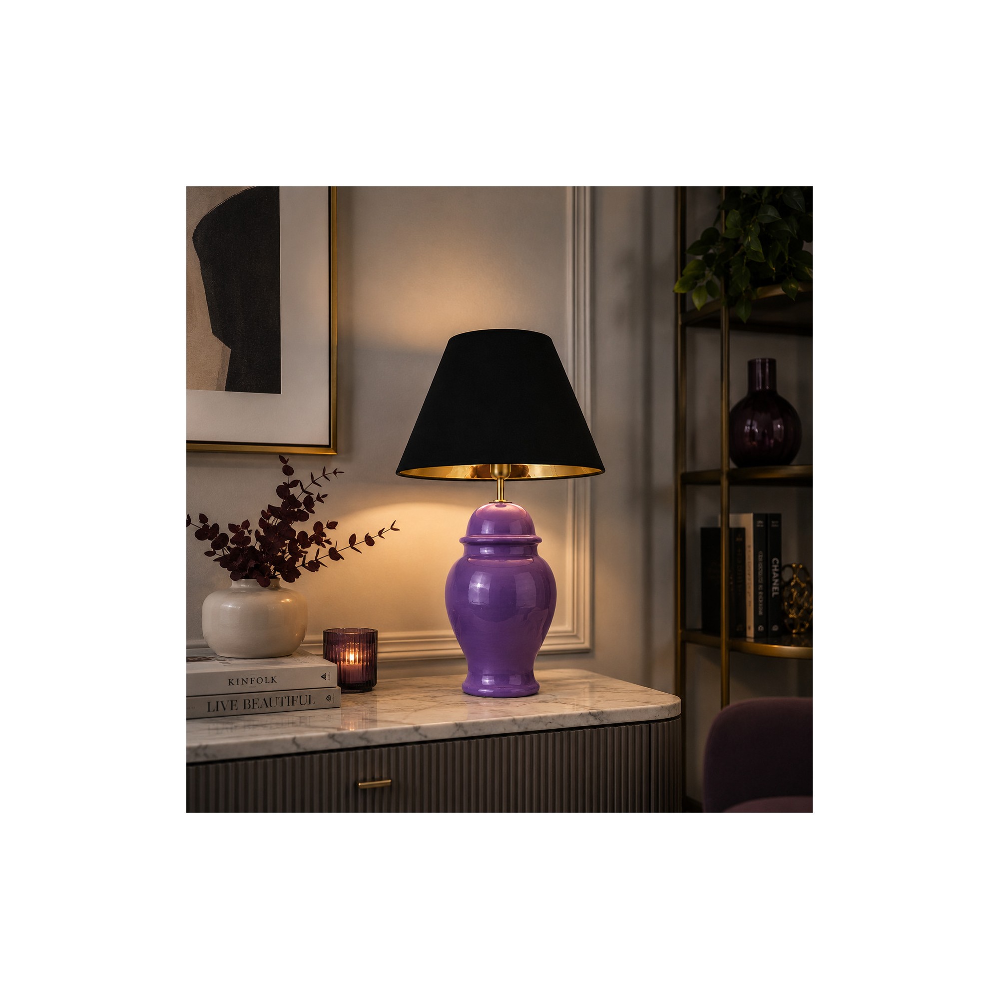 Giulia Grillo Lampada tempio vaso ceramica viola