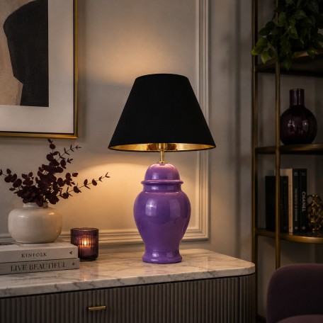 Lampada tempio vaso ceramica viola