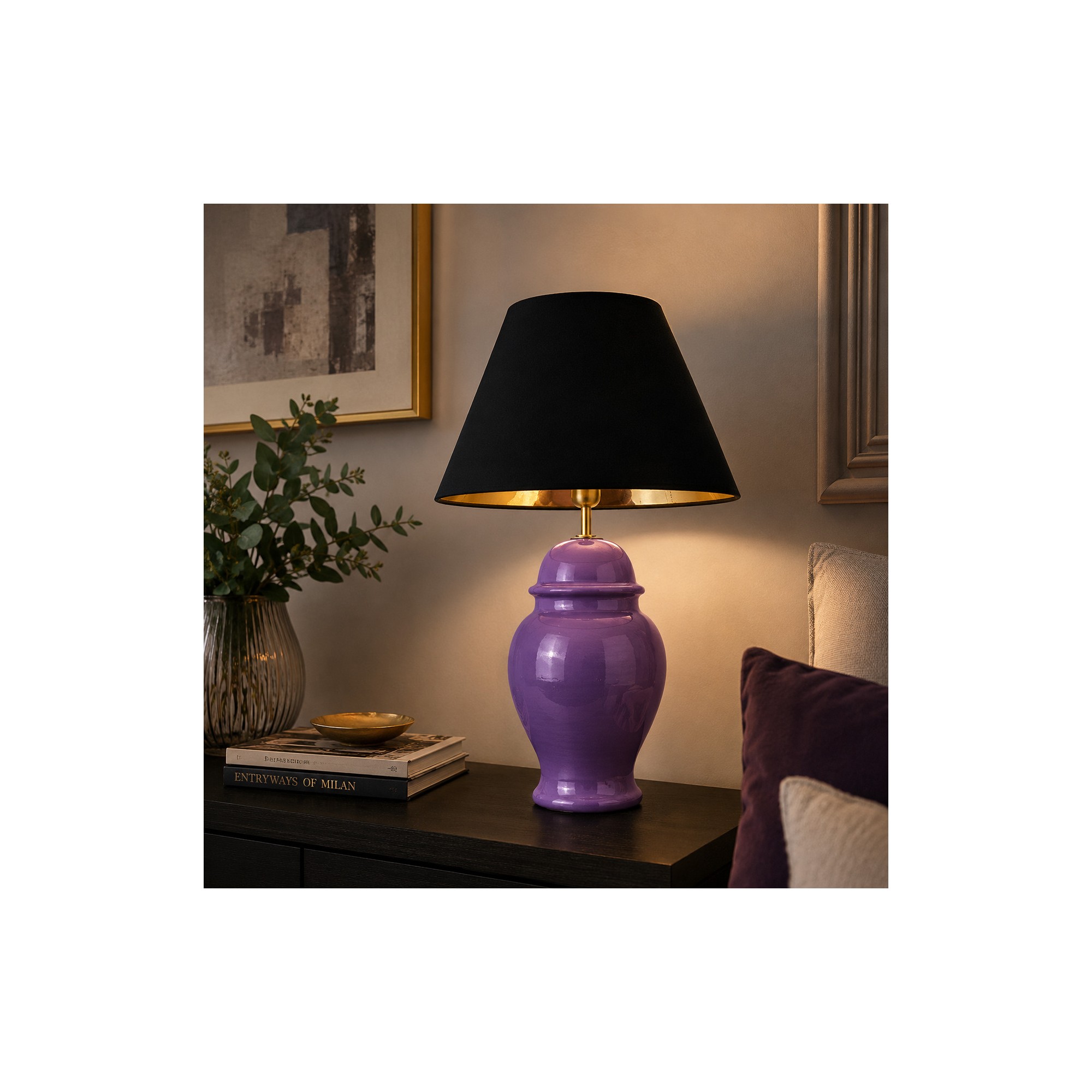 Giulia Grillo Lampada tempio vaso ceramica viola