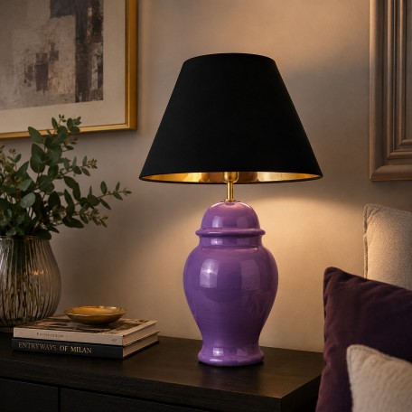Lampada tempio vaso ceramica viola