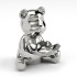 Design-Ablageschle Teddybär Aufbewahrung Silver