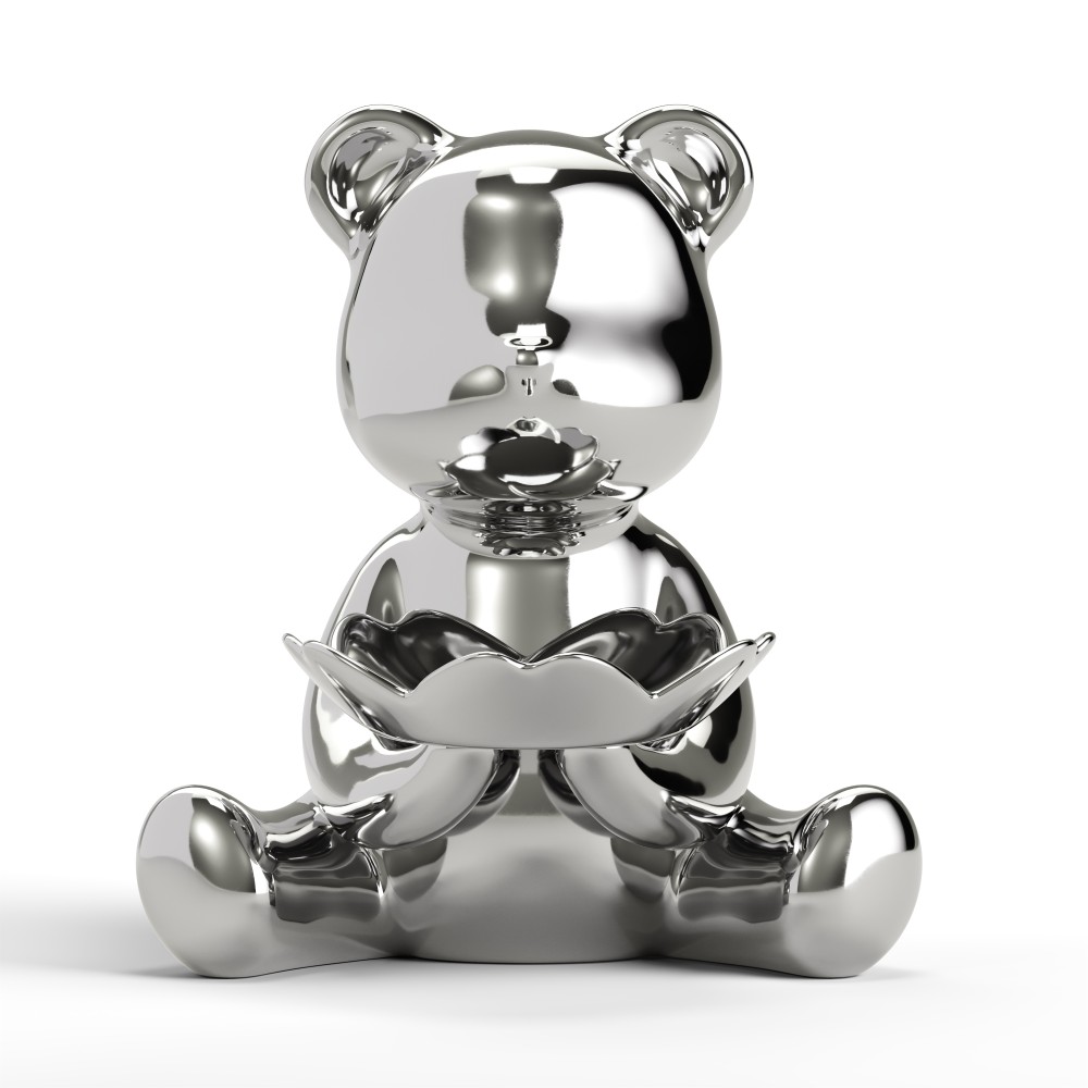 Giulia Grillo Design-Ablageschle Teddybär Aufbewahrung Silver