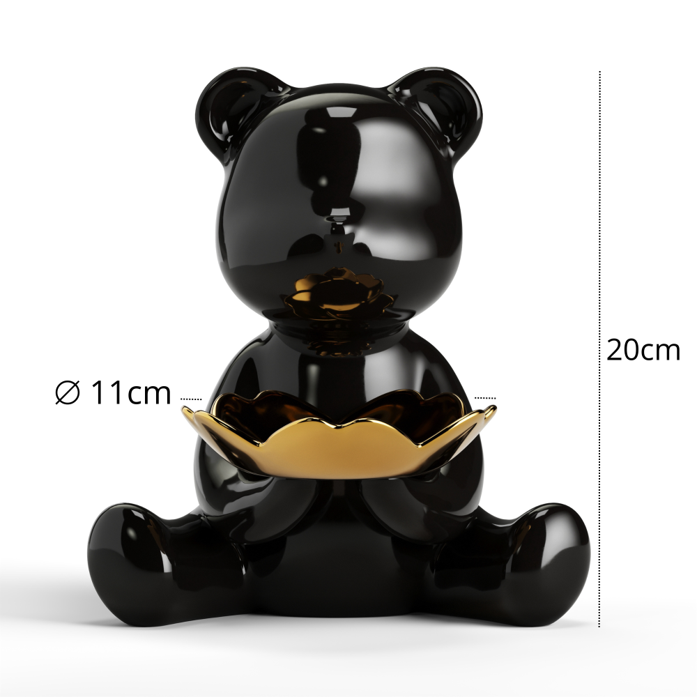 Giulia Grillo Design-Ablageschale Teddybär Aufbewahrung Black