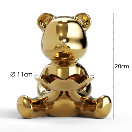 Design-Ablageschale Teddybär Aufbewahrung Gold